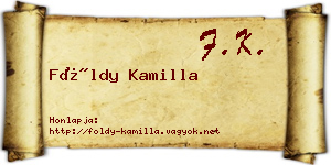 Földy Kamilla névjegykártya